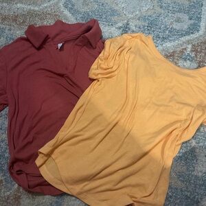 Old Navy Short Sleeve Tops - Rust and Mustard